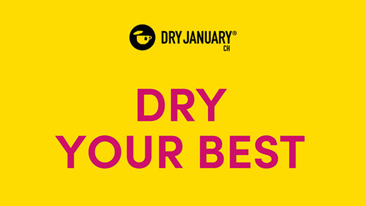Dry-January-Logo. Dazu der Text: Dry your best.