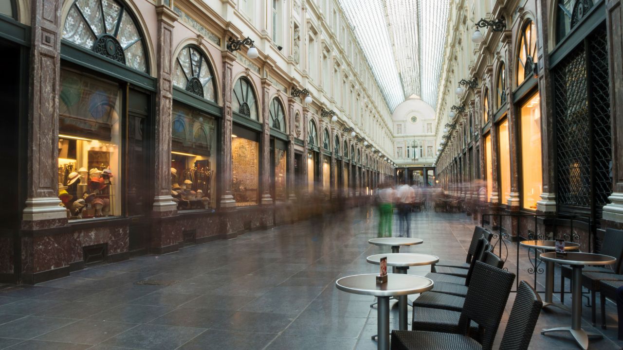 Blick in die Galeries Royales Saint-Hubert, eine Ladenpassage in Brüssel.