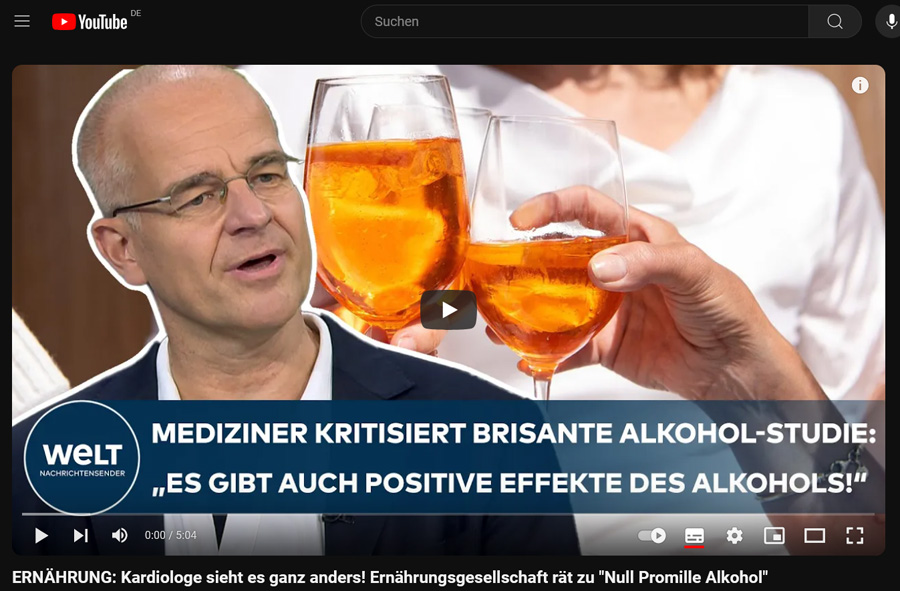 Screenshot des Youtube-Beitrags der WELT mit Professor Boris Bigalke.