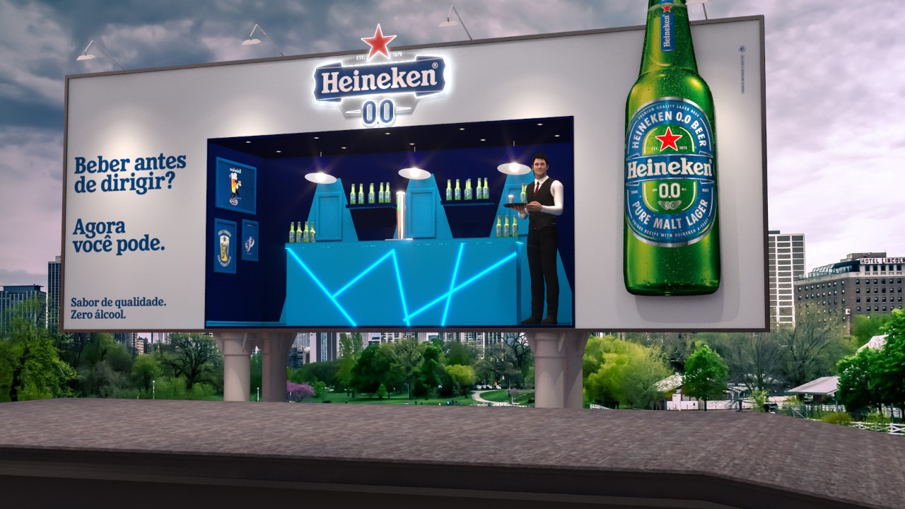 Werbetafel in Brasilien für Heineken Zero.