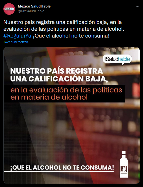 Screenshot eines Tweets von Mexico SaludHable