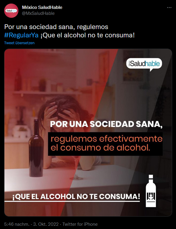 Screenshot eines Tweets von Mexico SaludHable