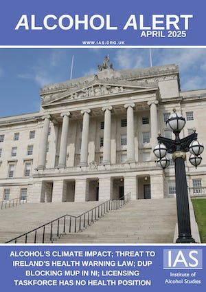 Titelseite 'Alcohol Alert' von April 2025.