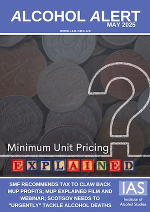 Titelseite 'Alcohol Alert' von Mai 2025.