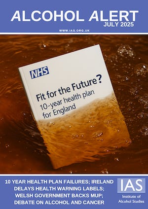 Titelseite 'Alcohol Alert' von Juli 2025.