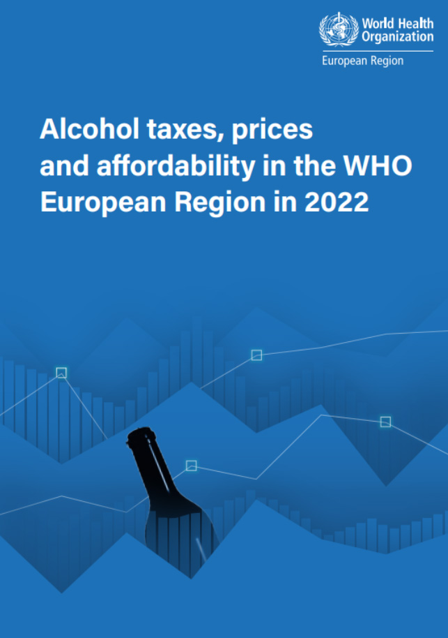 Titelseite von 'Alcohol taxes, prices and affordability in the WHO European Region in 2022'.