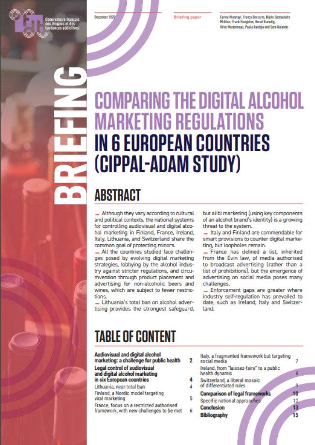 Titelseite der Studie 'Comparing the digital alcohol marketing regulations in 6 European countries'.