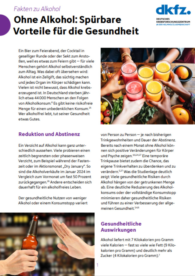 Titelseite 'Ohne Alkohol: Spürbare Vorteile für die Gesundheit'.