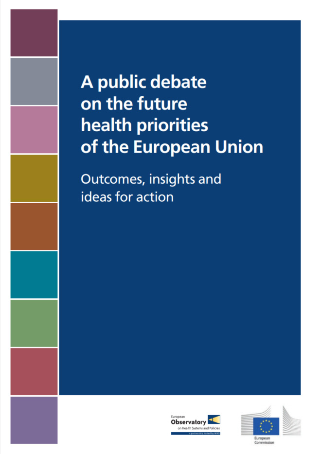 Titelseite des Berichts 'A public debate on the future health priorities of the European Union'.