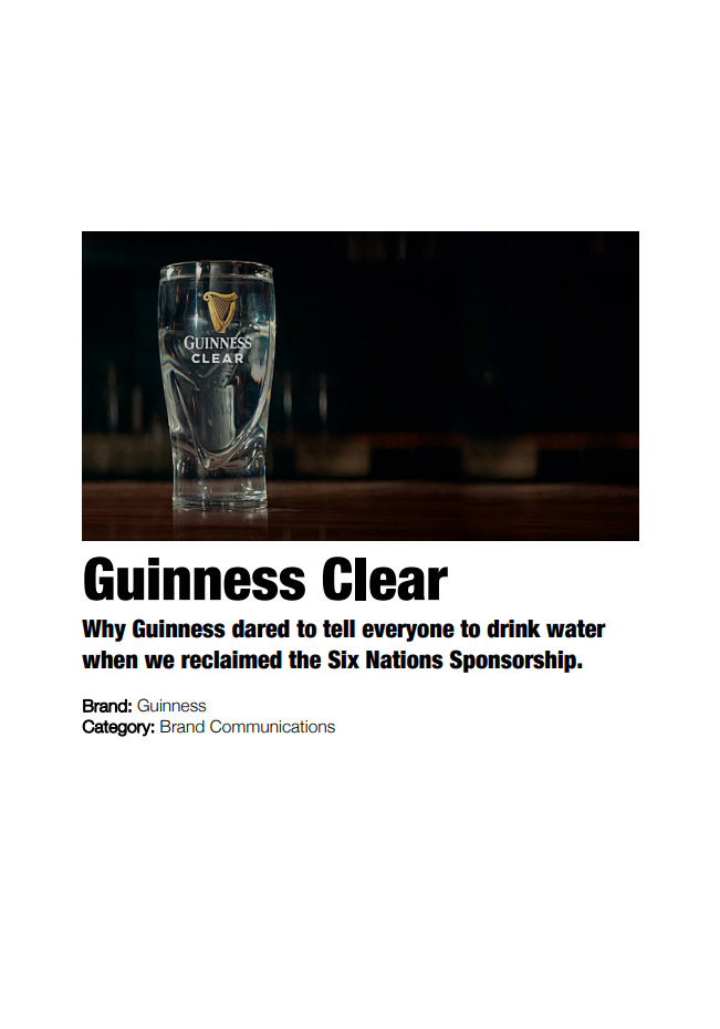 Titelseite von Guinness Clear.