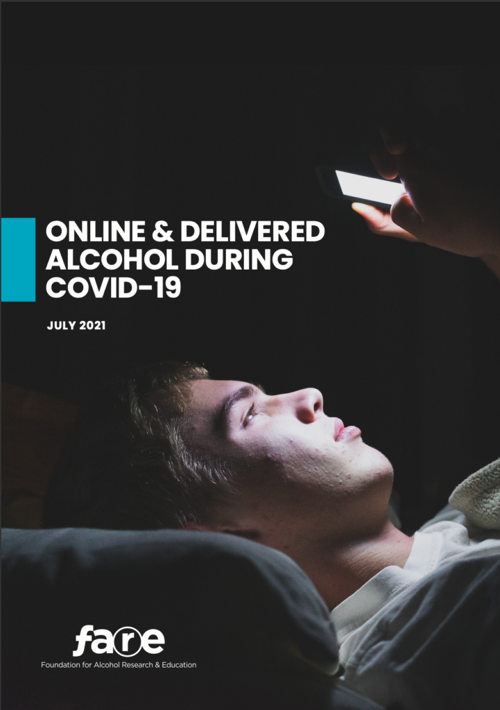Titelseite des Berichts "Online and delivered alcohol during covid-19"