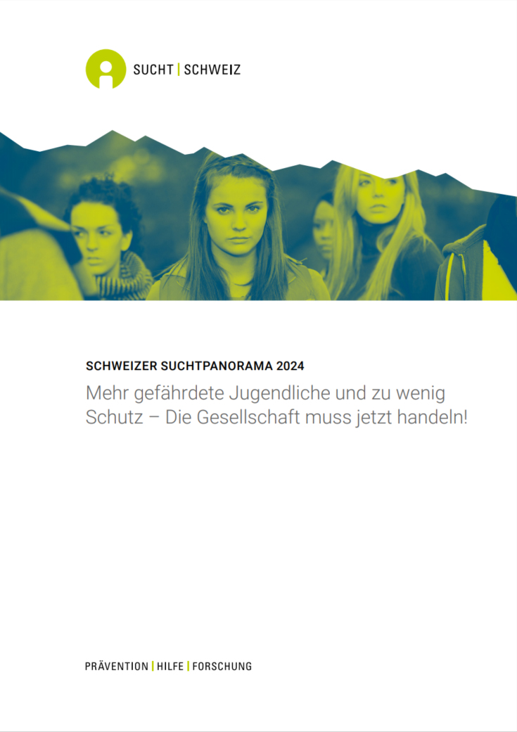 Titelseite des Schweizer Suchtpanoramas 2024.