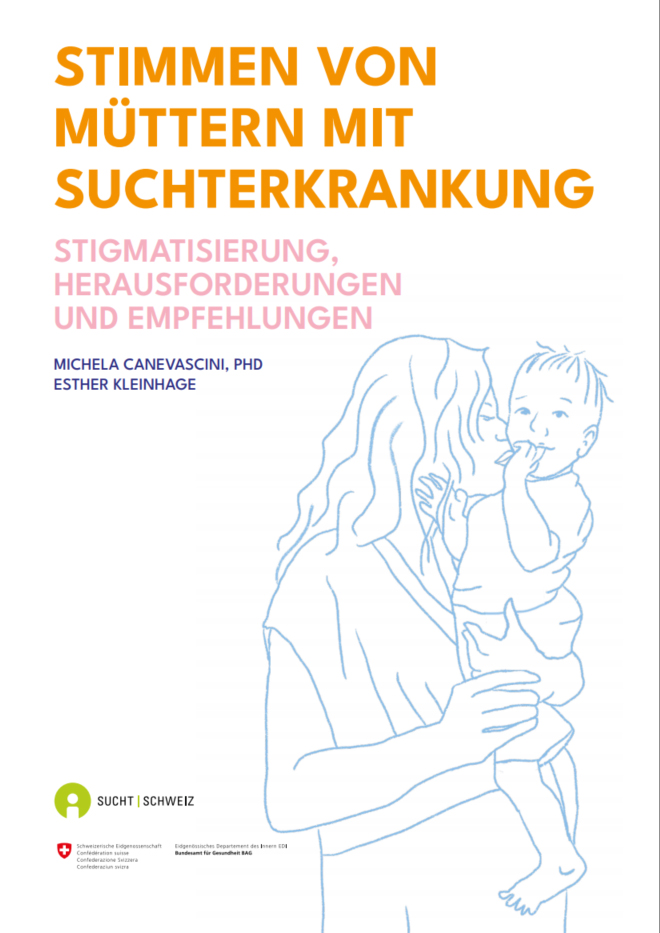Ttelseite der Studie 'Stimmen vn Müttern mit Suchterkrankug'.