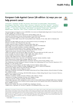 European Code Against Cancer 5th edition: 14 ways you can help prevent ca-0