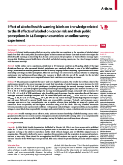Effect of alcohol health warning labels on knowledge related to the ill effects of alcohol on cancer risk and their public perceptions in 14 European count-1